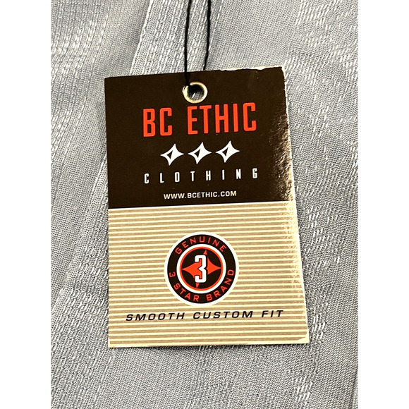 BC ETHIC Lounge Short Sleeve Shirt Mens SZ L NEW Shimmery Blue Button Up - Picture 7 of 11